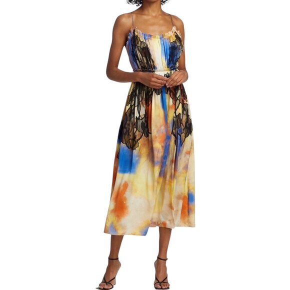 JASON WU COLLECTION RUNWAY OMBRE SILK MIDI DRESS SIZE S/M NEW - Picture 3 of 14